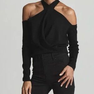 Reiss Halter Neck Off-Shoulder Sweater